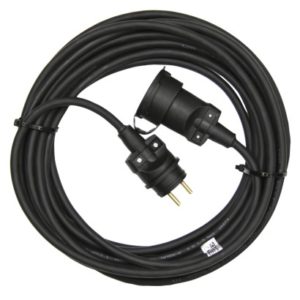 Venkovní prodlužovací kabel 30 m / 1 zásuvka / černý / guma / 230 V / 1