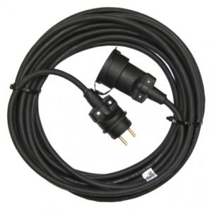 Venkovní prodlužovací kabel 25 m / 1 zásuvka / černý / guma / 230 V / 1