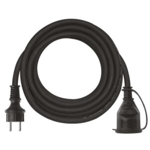 Venkovní prodlužovací kabel 5 m / 1 zásuvka / černý / guma-neopren / 230 V / 1