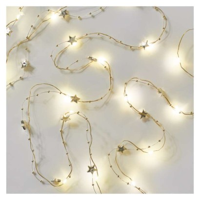 LED vánoční řetěz zlatý – hvězdičky