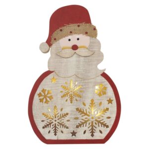 LED dekorace dřevěná – Santa