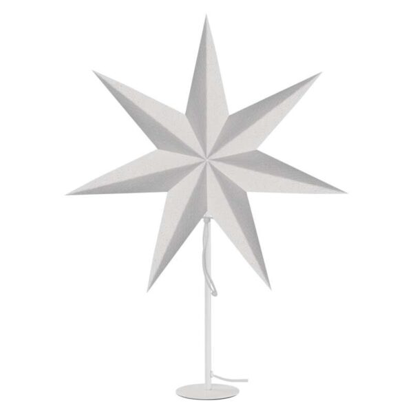 Svícen na žárovku E14 s papírovou hvězdou bílý