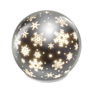 LED vánoční skleněná koule – vločky