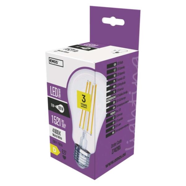 LED žárovka Filament A67 / E27 / 11 W (100 W) / 1 521 lm / neutrální bílá