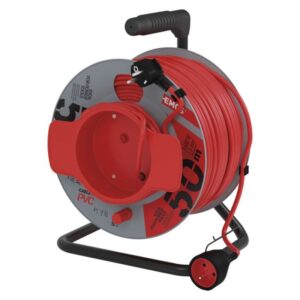 Prodlužovací kabel na bubnu 50 m / 1 zásuvka / červený / PVC / 230 V / 1