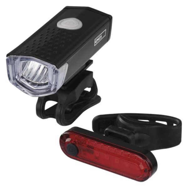 LED přední + zadní nabíjecí svítilna na kolo P3923