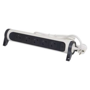 Legrand prodlužovací kabel 3 m / 5 zásuvek / s vypínačem / bílá-černá / PVC / 1