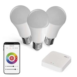 Sada GoSmart: 3x LED žárovka E27 / 11W / RGB / Zigbee