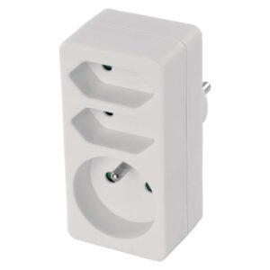 Rozbočovací zásuvka 2x plochá + 1x kulatá