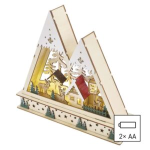 LED dřevěná vánoční krajina