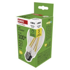 LED žárovka Filament A60 / E27 / 11W (100W) / 1521 lm / neutrální bílá / stmívatelná