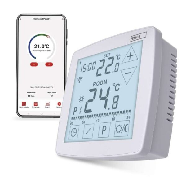 Pokojový programovatelný drátový WiFi GoSmart termostat P56S01