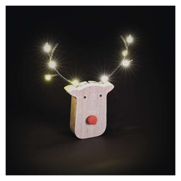 LED dekorace dřevěná – sob