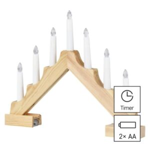 LED svícen dřevěný