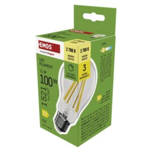 LED žárovka Filament A60 / E27 / 11 W (100 W) / 1 521 lm / teplá bílá / stmívatelná