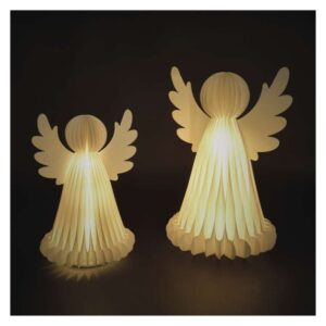 Vánoční papíroví andělé se stojánkem