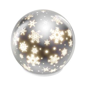 LED vánoční skleněná koule – vločky
