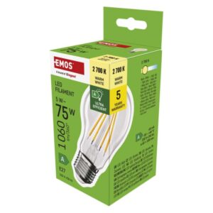LED žárovka Filament A60 A CLASS/ E27 / 5 W (75 W) / 1 060 lm / teplá bílá