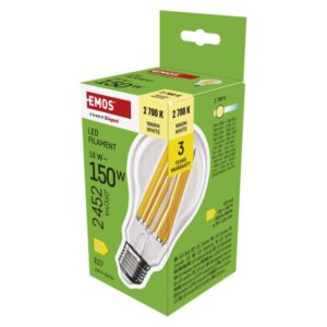 LED žárovka Filament A70 / E27 / 18 W (150 W) / 2452 lm / teplá bílá