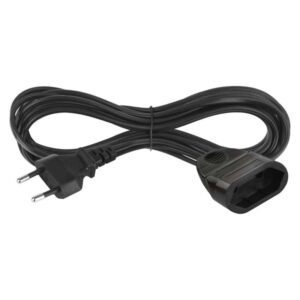 Dvoužilový pohyblivý přívod 5 m / 1 zásuvka / černý / PVC / 0