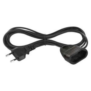 Dvoužilový pohyblivý přívod 3 m / 1 zásuvka / černý / PVC / 0