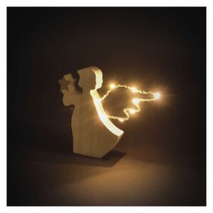 LED dekorace dřevěná – anděl