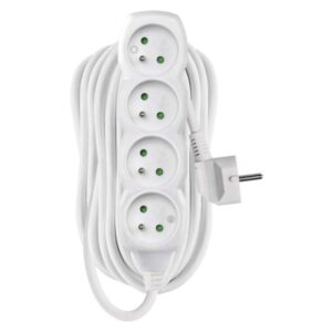 Prodlužovací kabel 10 m / 4 zásuvky / bílý / PVC / 1