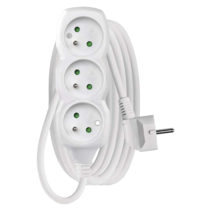 Prodlužovací kabel 3 m / 3 zásuvky / bílý / PVC / 1