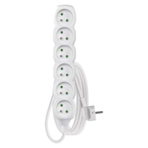 Prodlužovací kabel 3 m / 6 zásuvek / bílý / PVC / 1