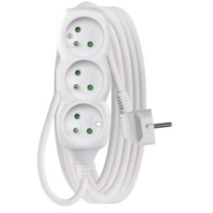 Prodlužovací kabel 5 m / 3 zásuvky / bílý / PVC / 1