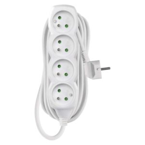 Prodlužovací kabel 5 m / 4 zásuvky / bílý / PVC / 1