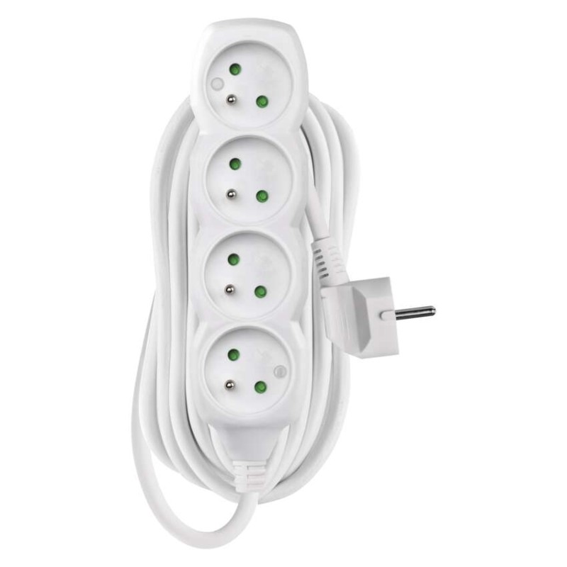 Prodlužovací kabel 7 m / 4 zásuvky / bílý / PVC / 1