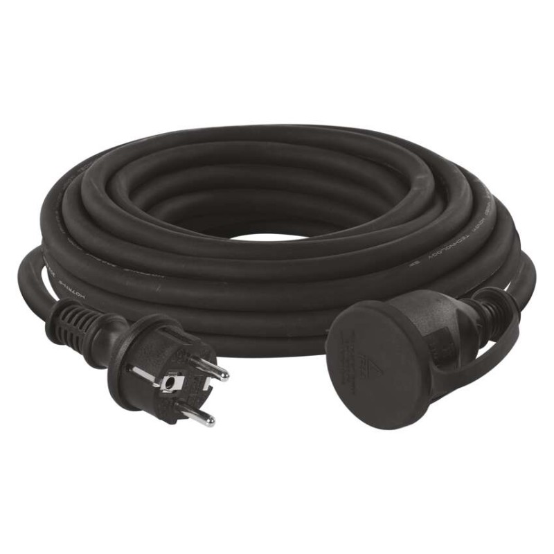 Venkovní prodlužovací kabel 10 m / 1 zásuvka / černý / guma-neopren / 230 V / 2