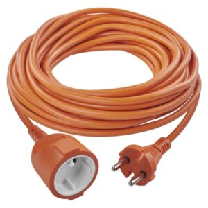 Dvoužilový pohyblivý přívod 20 m / 1 zásuvka / oranžový / PVC / 230 V / 1