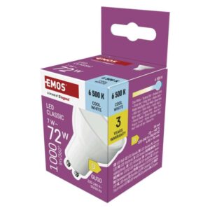 LED žárovka Classic MR16 bílá / GU10 / 7 W (72 W) / 1000 lm / Studená bílá