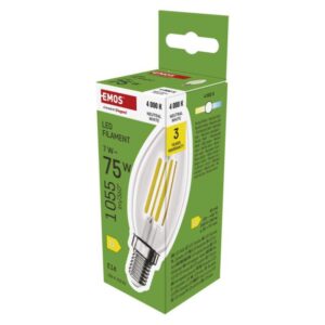 LED žárovka Filament svíčka / E14 / 7 W (75 W) / 1055 lm / neutrální bílá