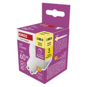 LED žárovka Classic MR16 / GU10 / 7 W (60 W) / 800 lm / teplá bílá / stmívatelná