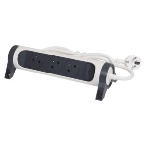 Legrand prodlužovací kabel 3 m / 3 zásuvky / s vypínačem / bílá-černá / PVC / 1