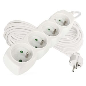 Prodlužovací kabel 10 m / 4 zásuvky / bílý / PVC / 1 mm2