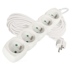 Prodlužovací kabel 10 m / 5 zásuvek / bílý / PVC / 1 mm2