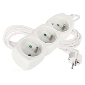 Prodlužovací kabel 3 m / 3 zásuvky / bílý / PVC / 1 mm2
