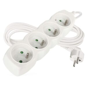 Prodlužovací kabel 3 m / 4 zásuvky / bílý / PVC / 1