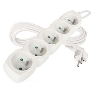 Prodlužovací kabel 3 m / 5 zásuvek / bílý / PVC / 1 mm2