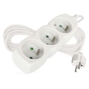 Prodlužovací kabel 5 m / 3 zásuvky / bílý / PVC / 1 mm2