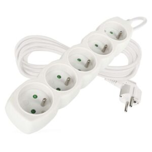 Prodlužovací kabel 5 m / 5 zásuvek / bílý / PVC / 1
