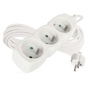 Prodlužovací kabel 7 m / 3 zásuvky / bílý / PVC / 1