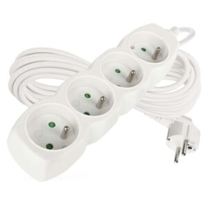 Prodlužovací kabel 7 m / 4 zásuvky / bílý / PVC / 1 mm2