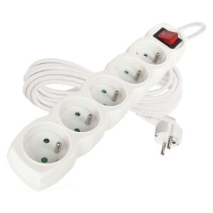 Prodlužovací kabel 7 m / 5 zásuvek / s vypínačem / bílý / PVC / 1