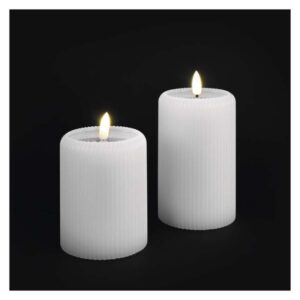 LED dekorace – 2x vosková svíčka s reálným plamenem