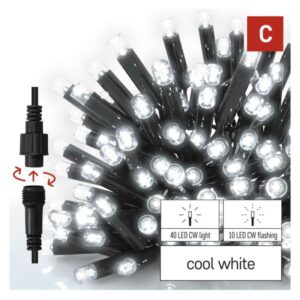 Premium LED spojovací řetěz blikající černý – rampouchy
